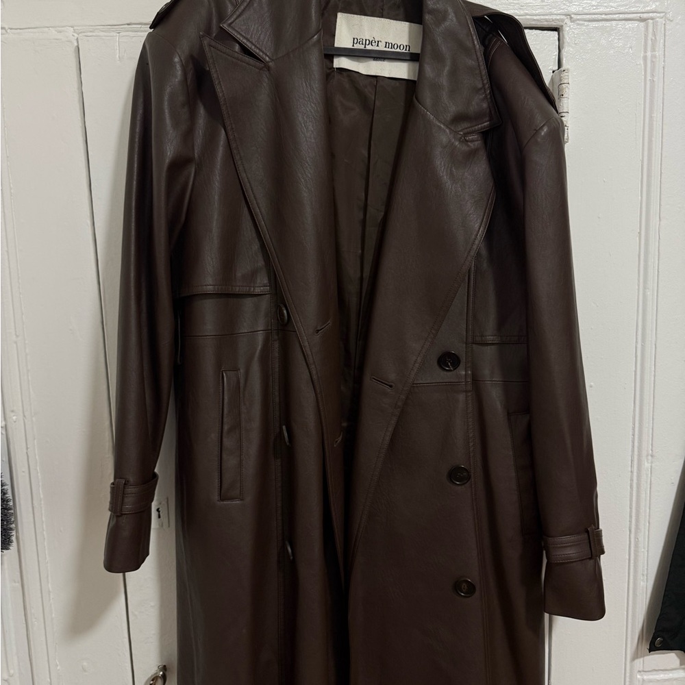 The Frankie Shop Brown Leather Jacket